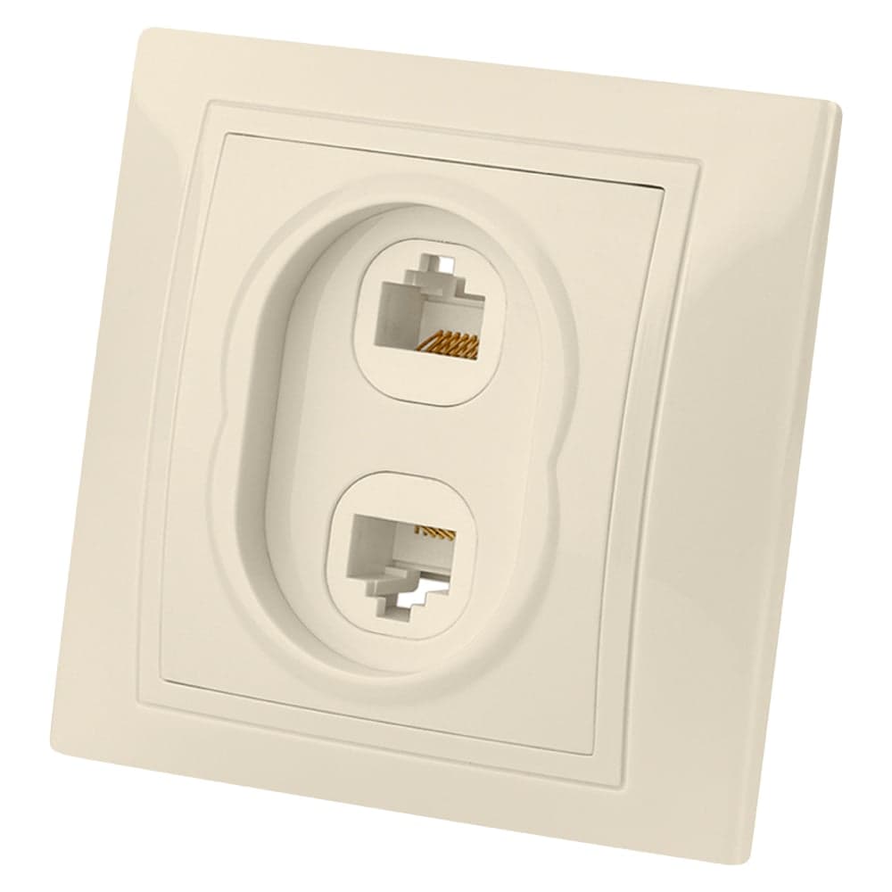 Телефонная розетка RJ11 + компьютерная RJ45, слоновая кость TDM ELECTRIC Таймыр SQ1814-0123