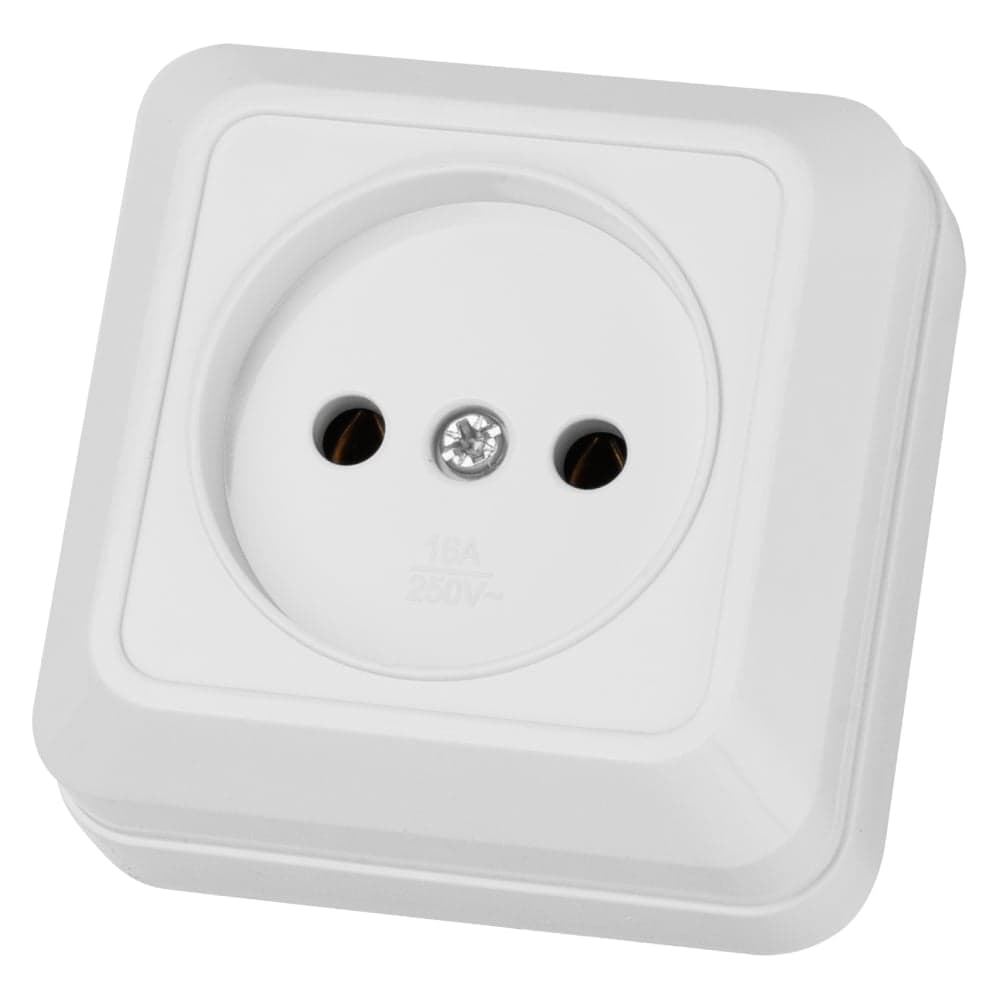 Розетка TDM ELECTRIC 2П открытой установки IP20 10А, белая серия "Ладога" SQ1801-0013