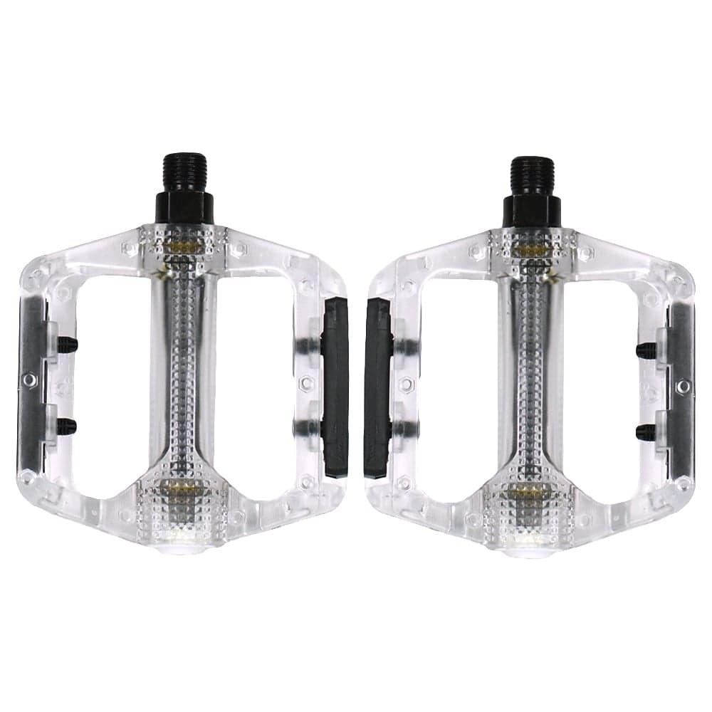Педали Feimin FP-801clear, 110х100мм, BMX, база пластик, стальная ось, 327гр, прозрачные, подшипник H000010702