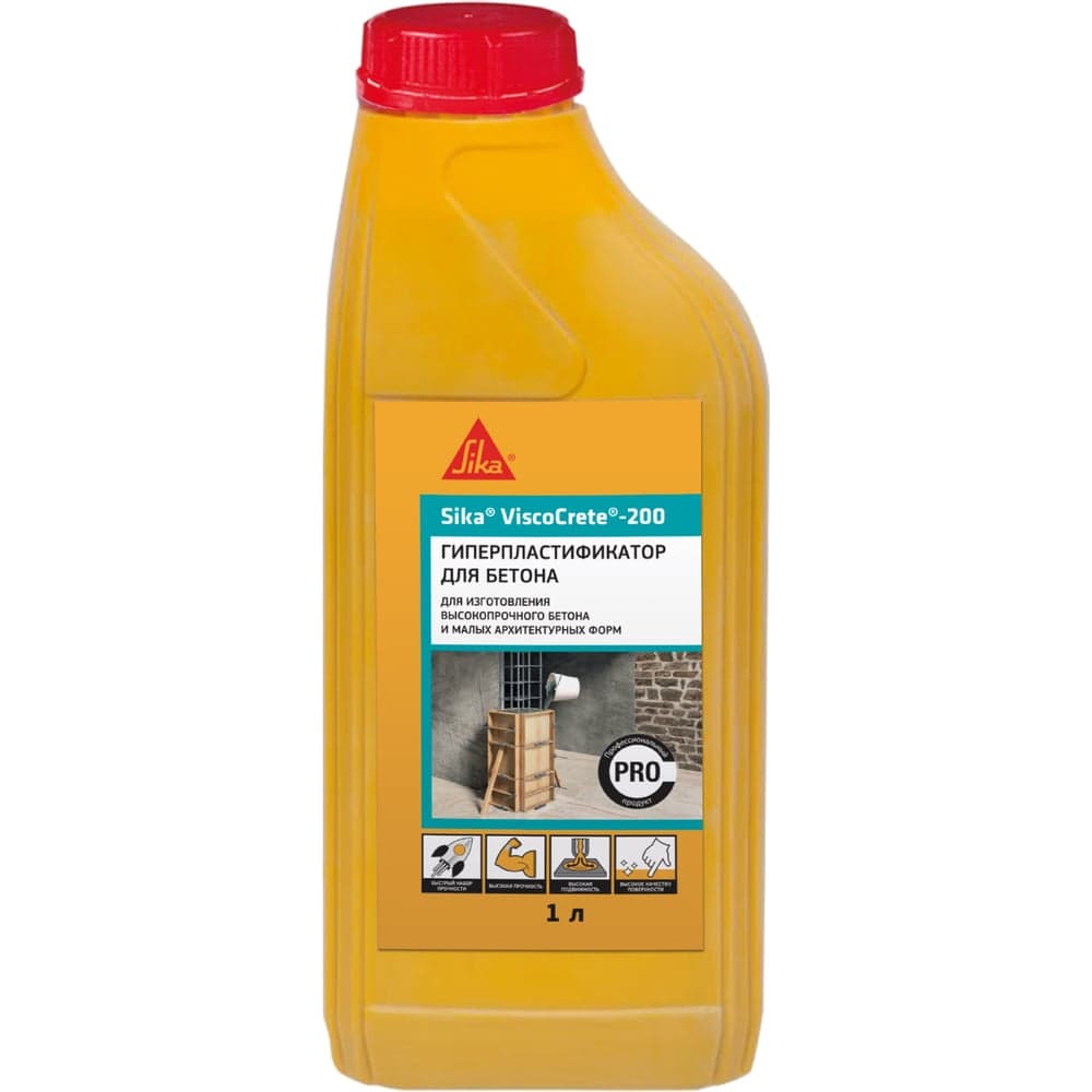 Гиперпластификатор для высокопрочного бетона SIKA ViscoCrete-200 Канистра 1л 669068