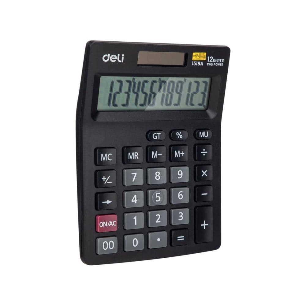Калькулятор настольный DELI 12-разрядный, черный, 205x132x105 мм E1519A