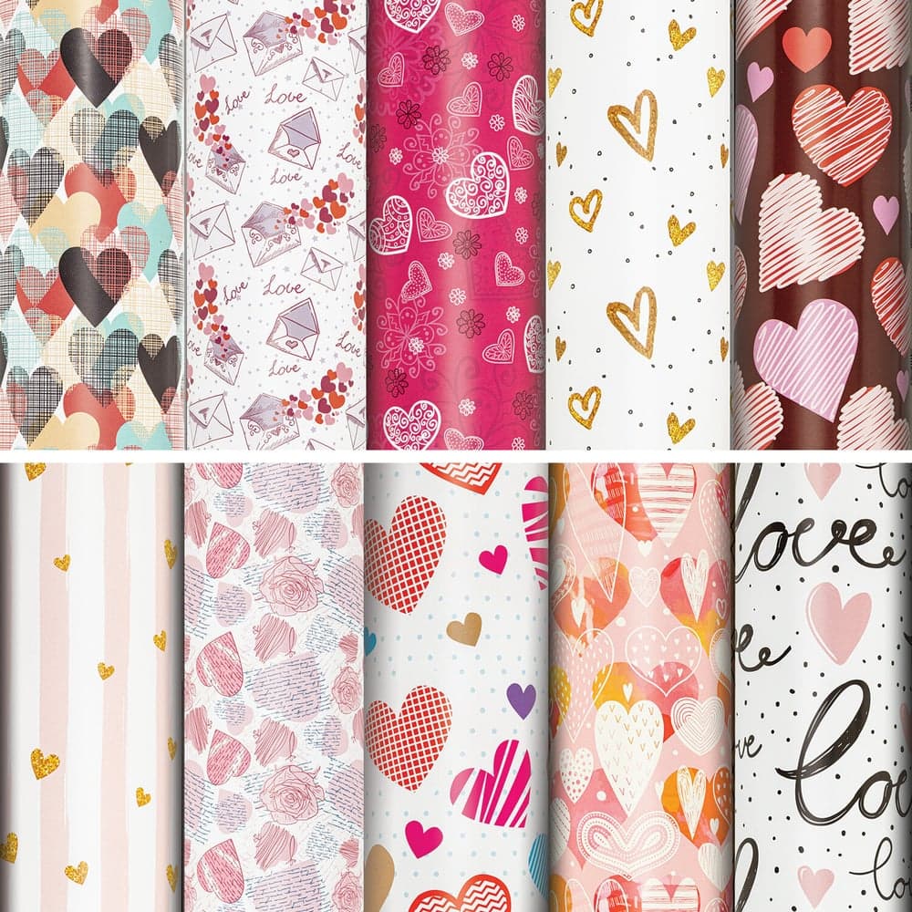 Упаковочная бумага Love Story Золотая сказка, 70x100 см, 10 дизайнов ассорти 50 шт 591916