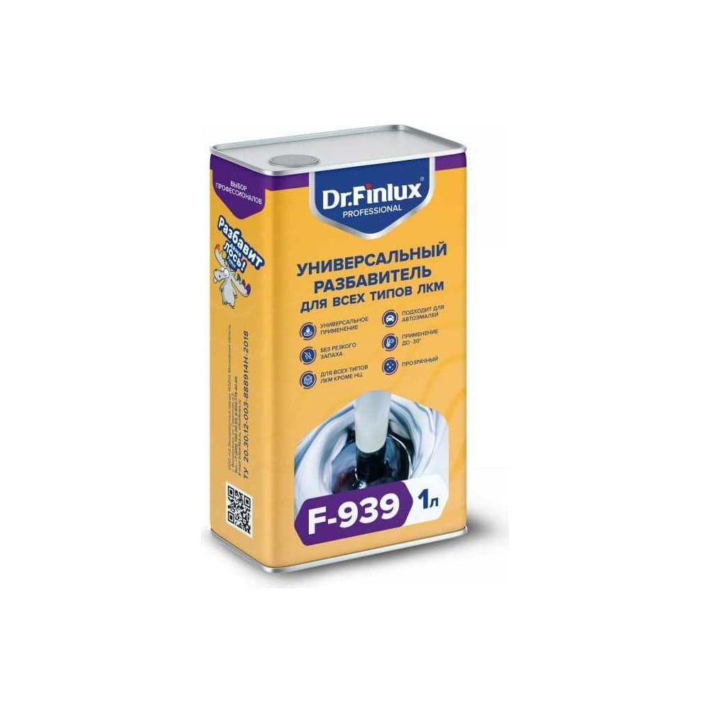 Универсальный разбавитель для всех типов ЛКМ Finlux Dr. F–939 1 л 4603783202072