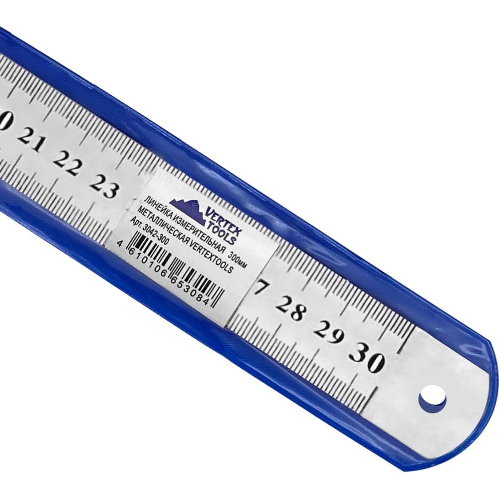 Измерительная линейка vertextools 300 мм, металлическая 3042-300