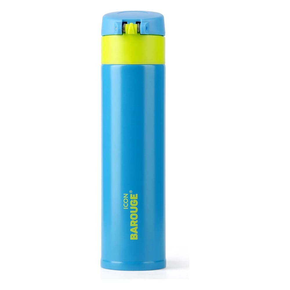Термобутылка BAROUGE Travel Bottle голубая/лайм, из нержавеющей стали BT-155 350 мл/голубой/лайм/бутылка