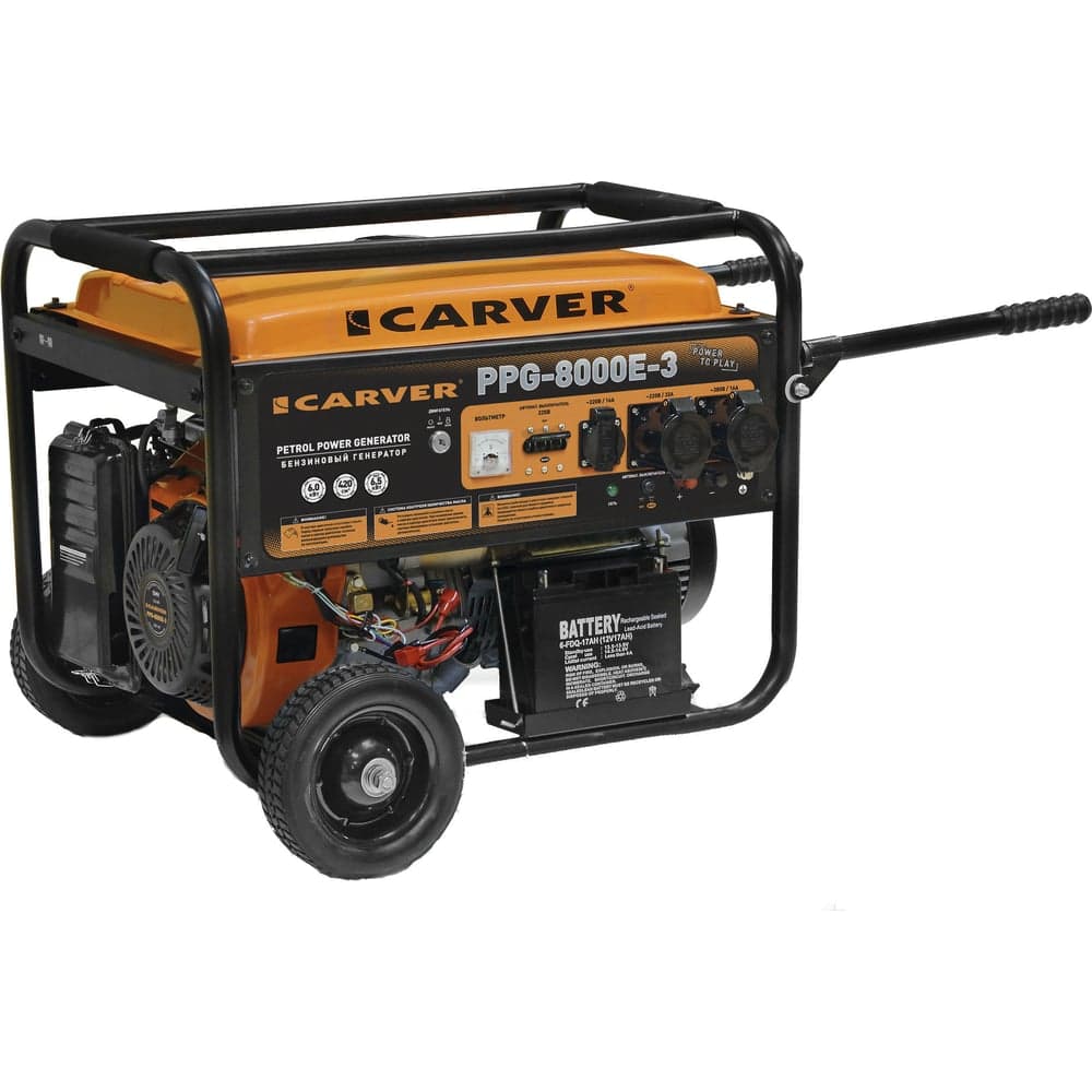 Бензиновый генератор CARVER PPG-8000E-3 01.020.00013
