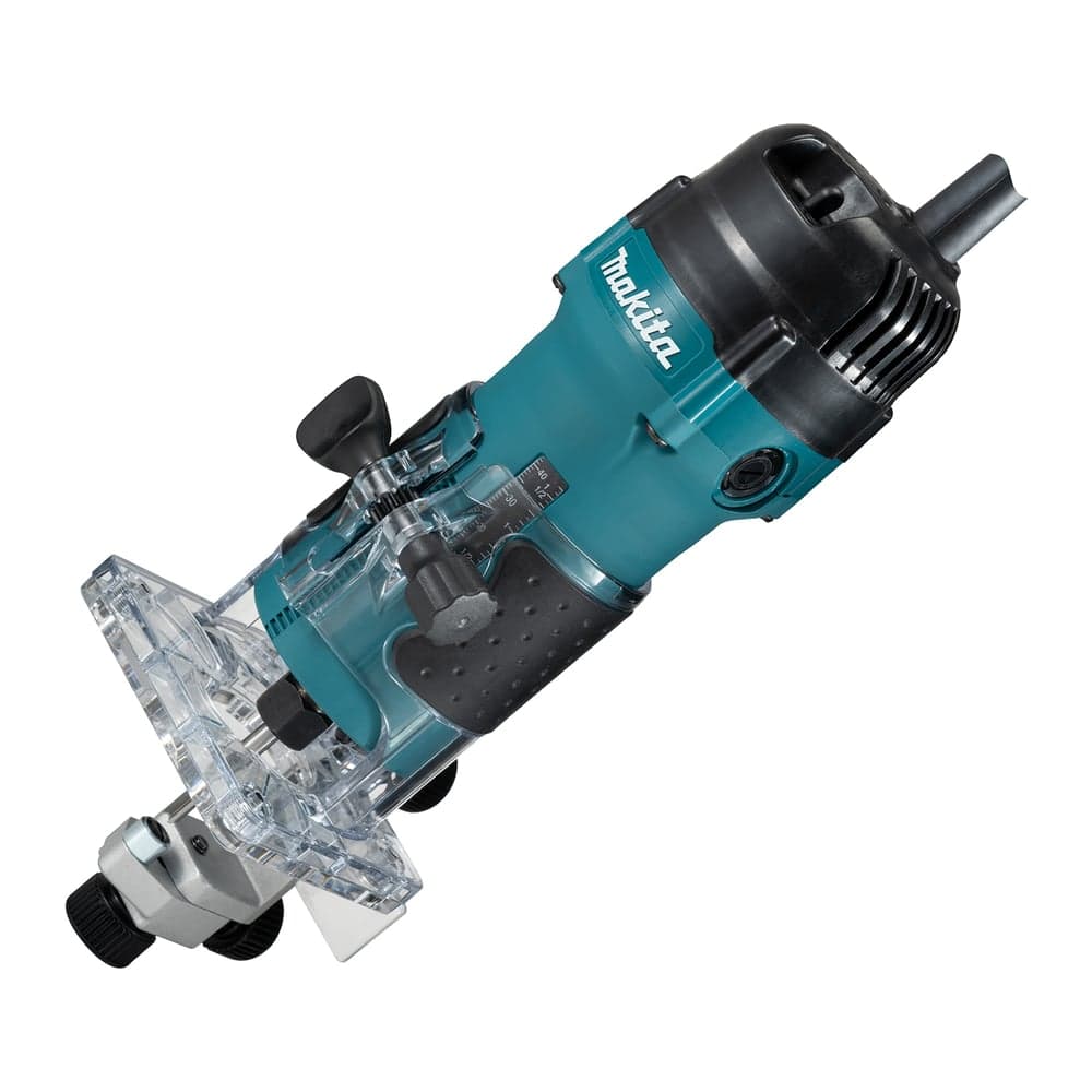 Кромочный фрезер Makita 530 Вт, 32000 об\мин, цанга 6 мм, плавный пуск, антирестарт,1.5 кг, кор. 3711