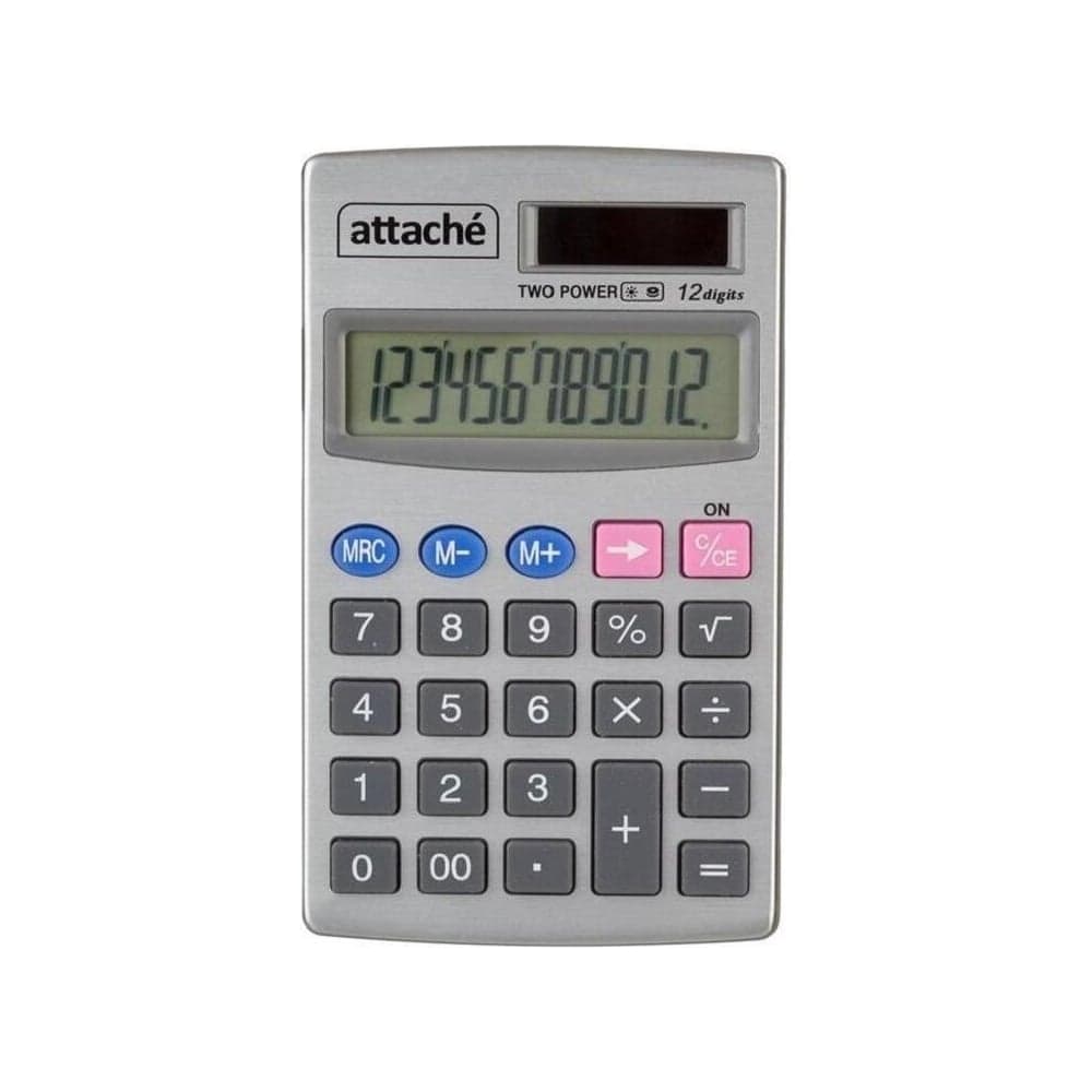 Карманный калькулятор Attache ATC-333-12P 12-ти разрядный серебристый 1277751