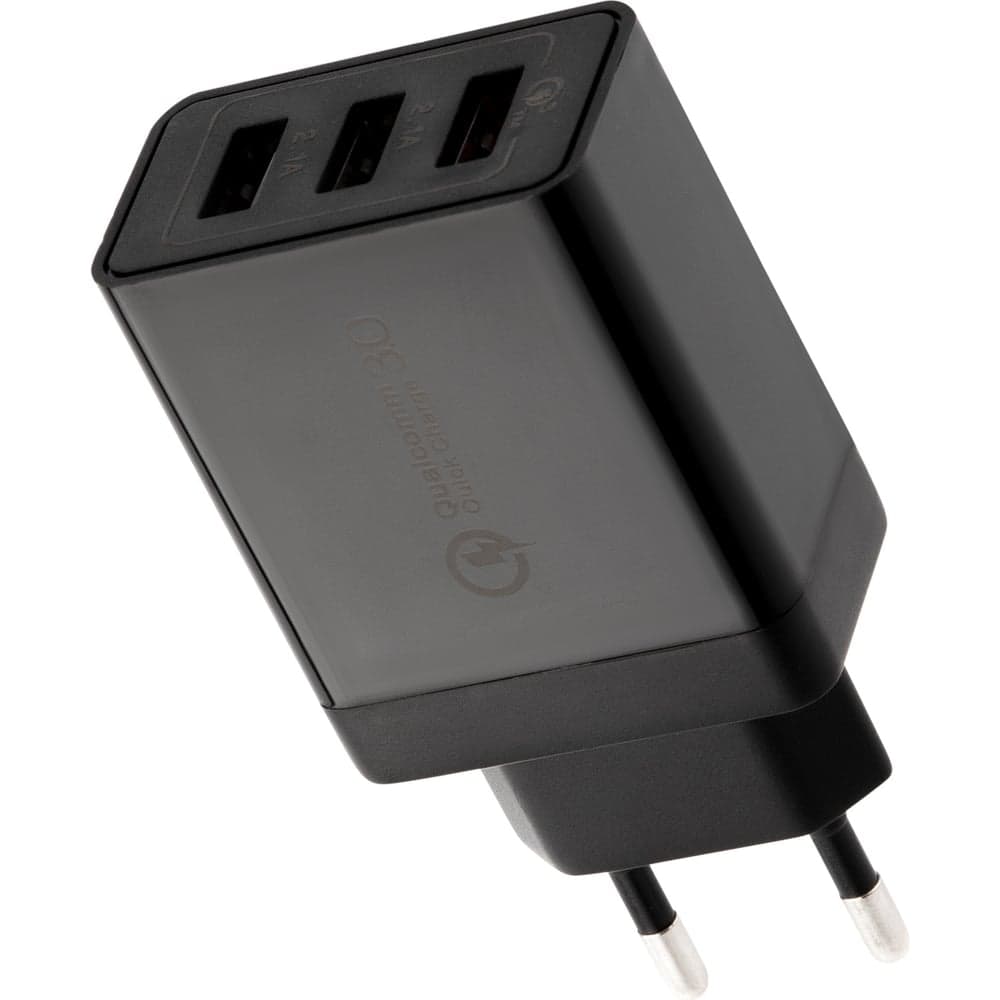 Сетевое зарядное устройство REXANT-переходник 3xusb адаптер, 30w черное 18-2215