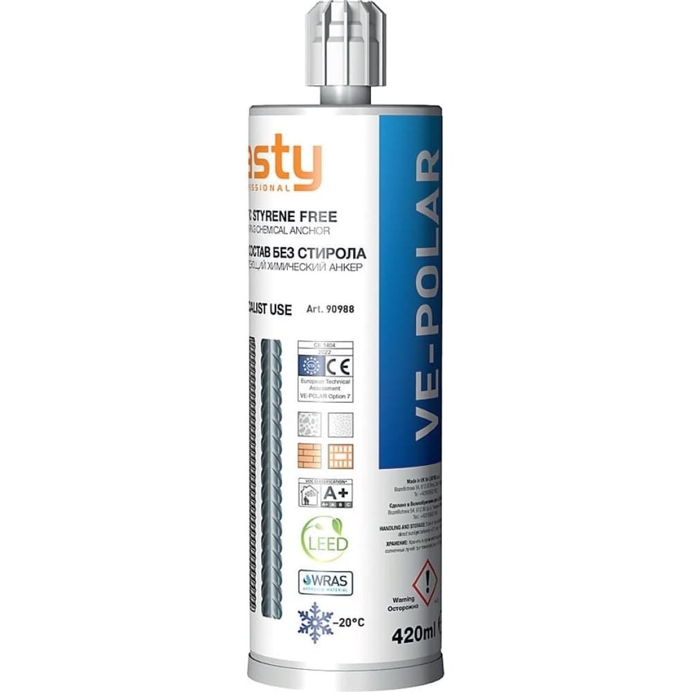 Fasty VE-Polar картридж 420 мл + 2 смесителя (химический анкер) 90988