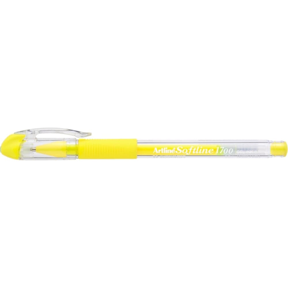 Гелевая ручка Artline Softline EGB 1700 с тонким наконечником, 0.7 мм, флуоресцентная, желтая EGB1700-249