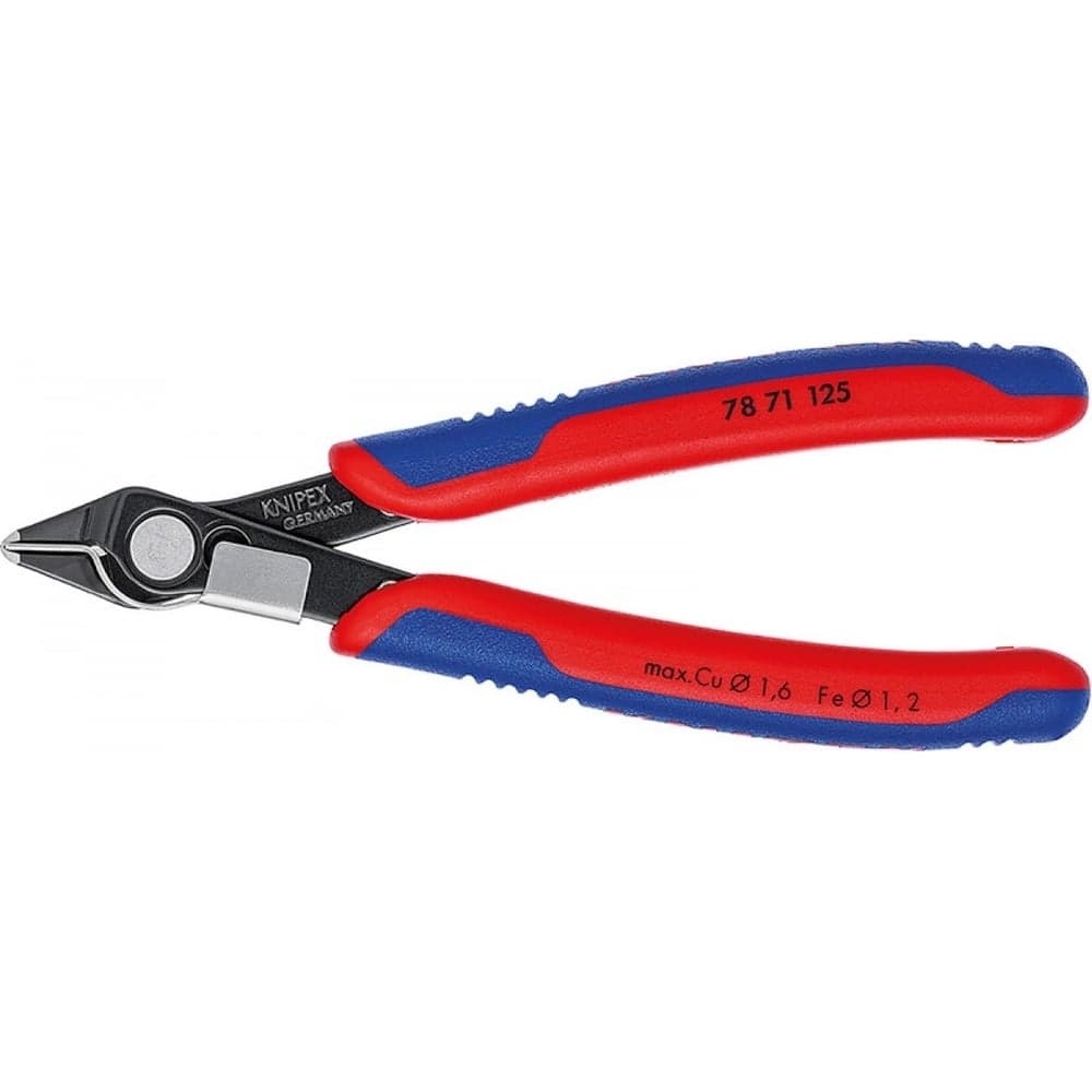 Прецизионные бокорезы KNIPEX Electronic Super Knips нерж., зажим для проволоки, 125 мм, 2-компонентные ручки SB KN-7871125SB