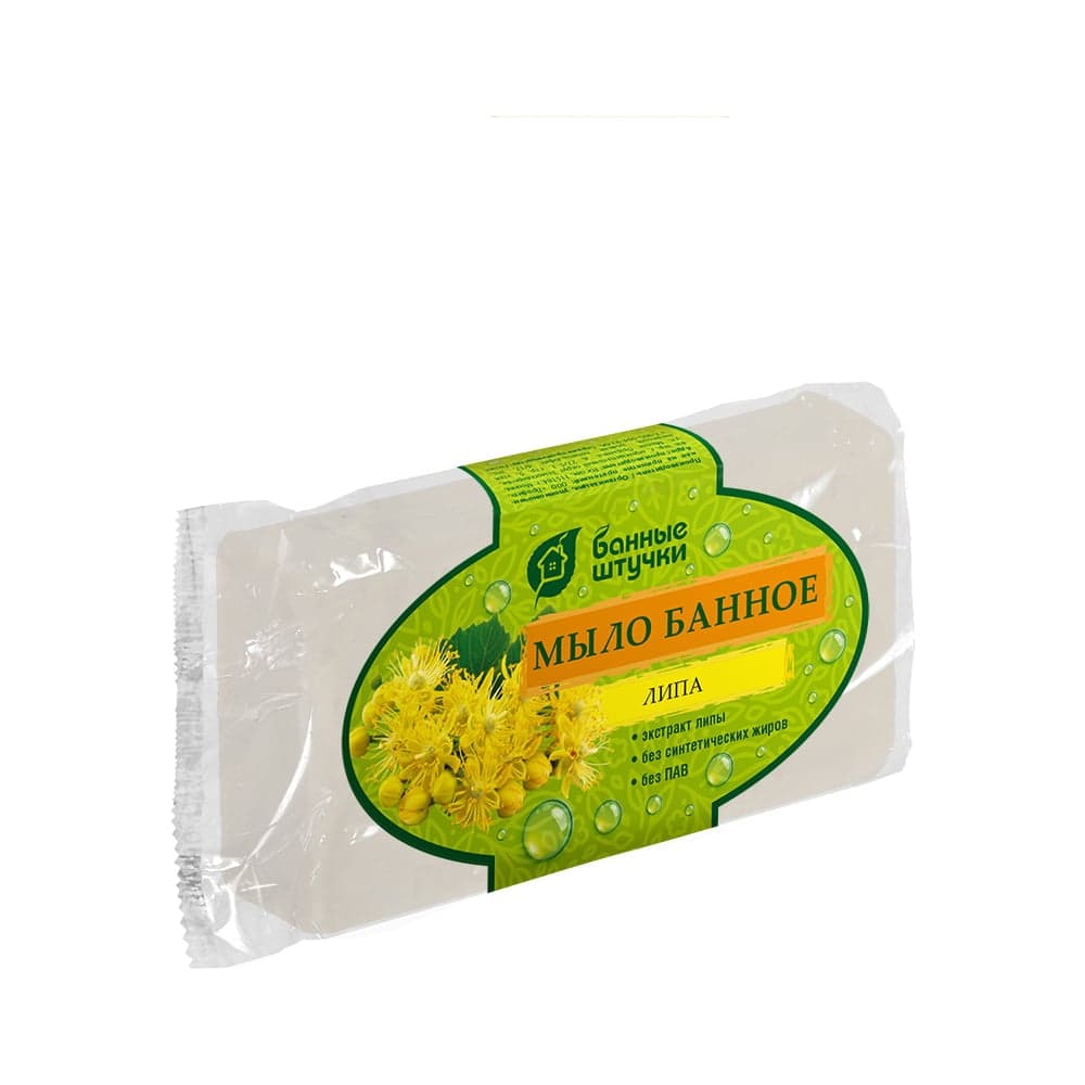 Кусковое банное мыло для бани и сауны Банные штучки липа, 100 г 33677