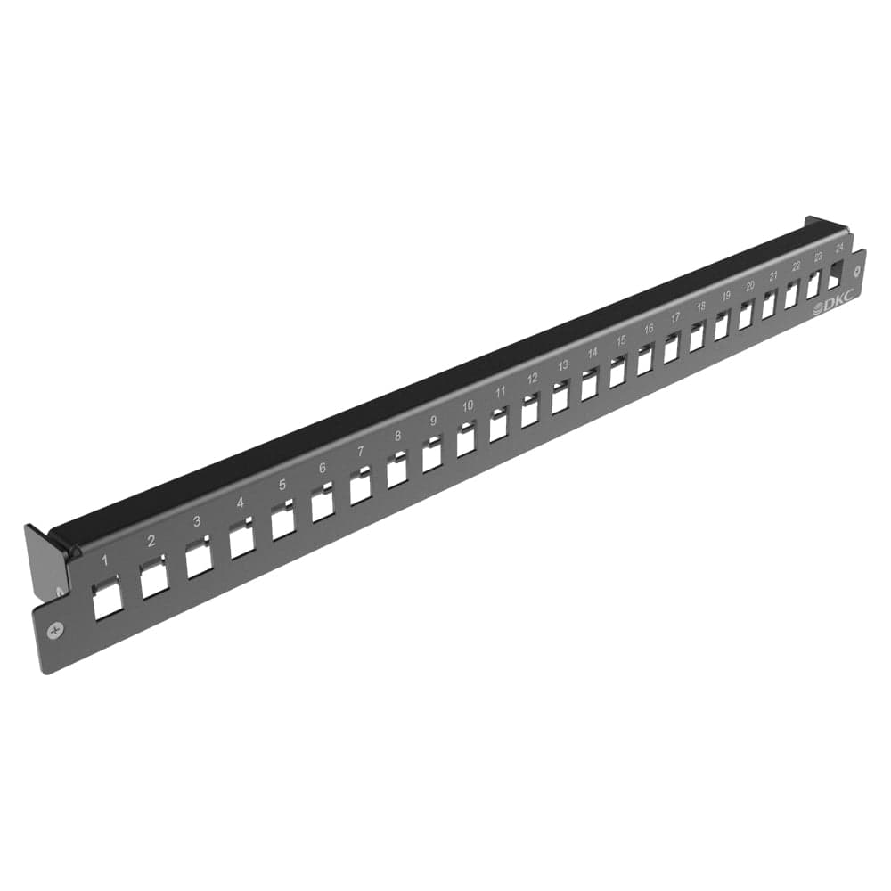Лицевая панель DKC для установки 24 адаптеров lc-duplex/sc-simplex, 1u, черная RNFP24SCDLC