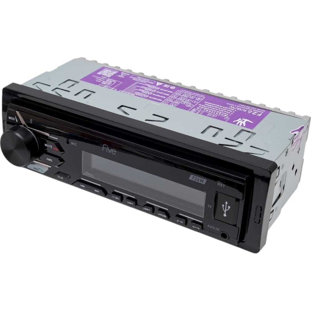 Автомагнитола FIVE 1din, белая, Bluetooth, USB, AUX, SD, FM, 4х50 F26W