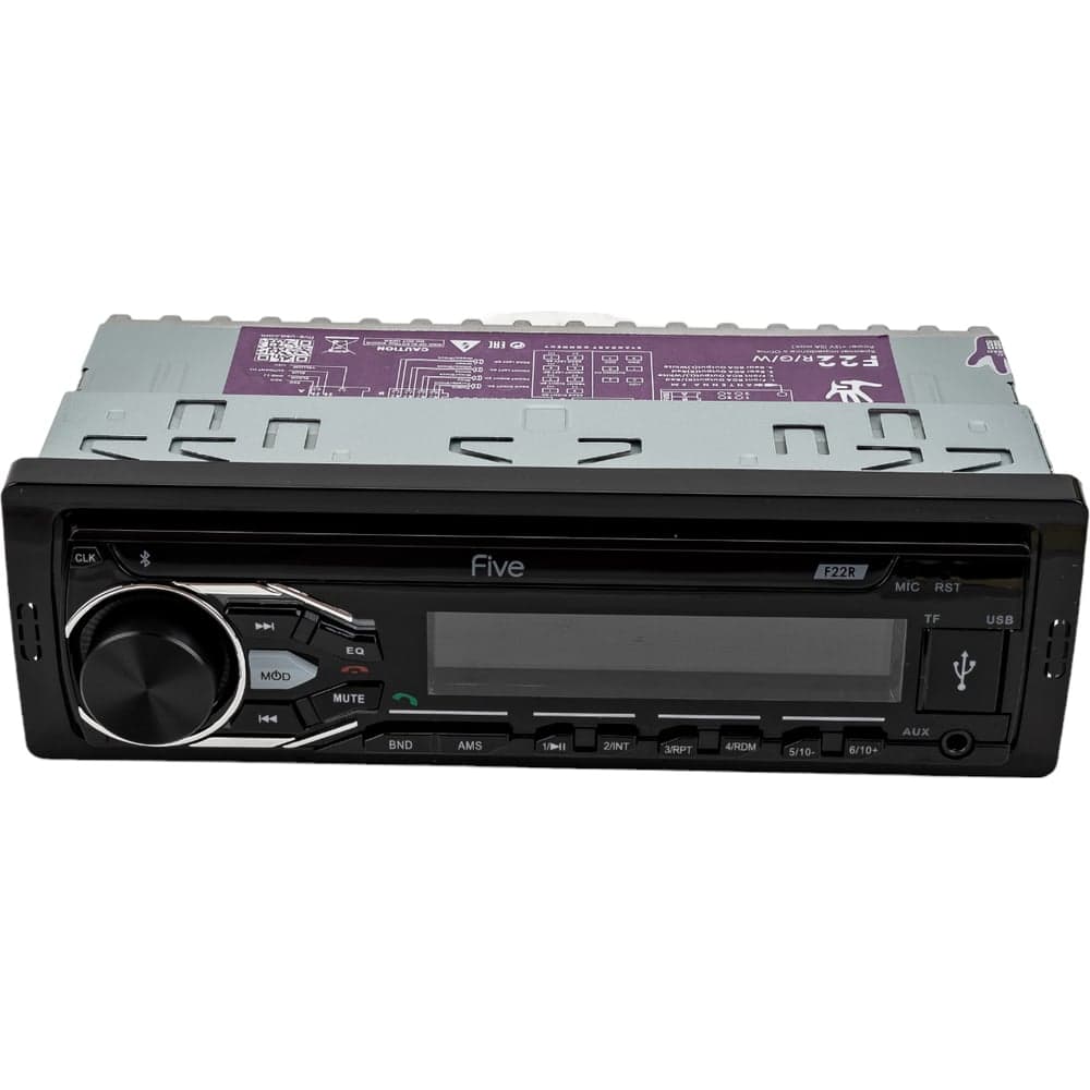 Автомагнитола FIVE 1din, красная, Bluetooth, USB, AUX, SD, FM, 4х50 F22R