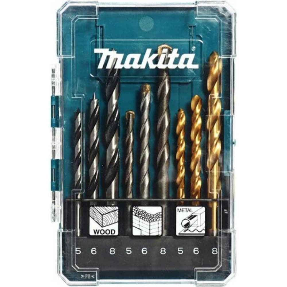 Набор сверл (9 шт.; 5, 6, 8 мм; дерево/металл/бетон) Makita D-71962