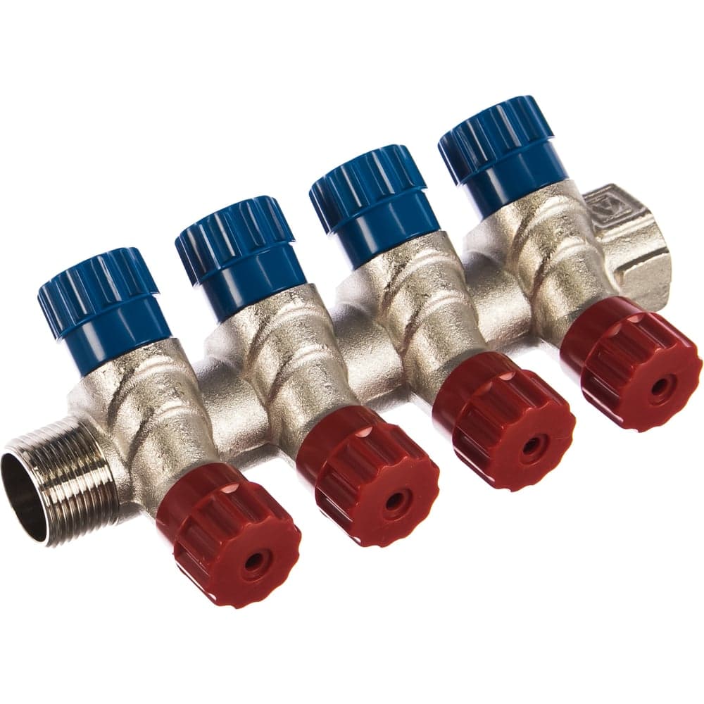 Коллектор никелированный с вентилями (3/4"; 3 х 1/2") Valtec VTc.560.N.0503 74970 - 64