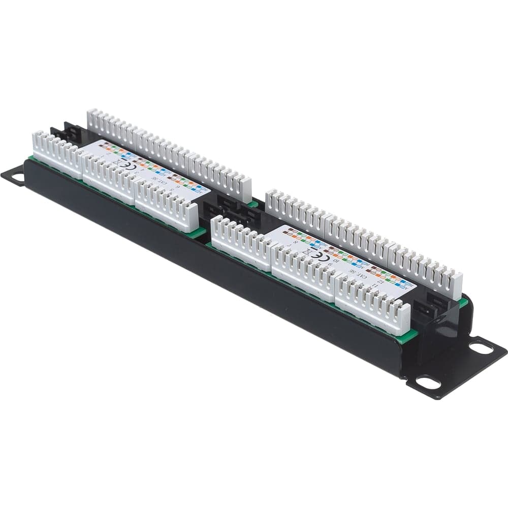 Патч-панель REXANT 10" 1U, CAT 5e, 12 портов RJ-45, неэкранированная, Dual IDC 04-0025