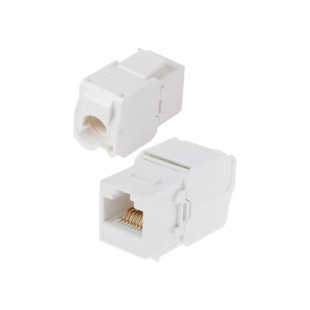Модуль Keystone Jack RJ-45 CAT 6 REXANT неэкранированный 110 IDC тип 180 градусов, самозажимной, белый 05-1052