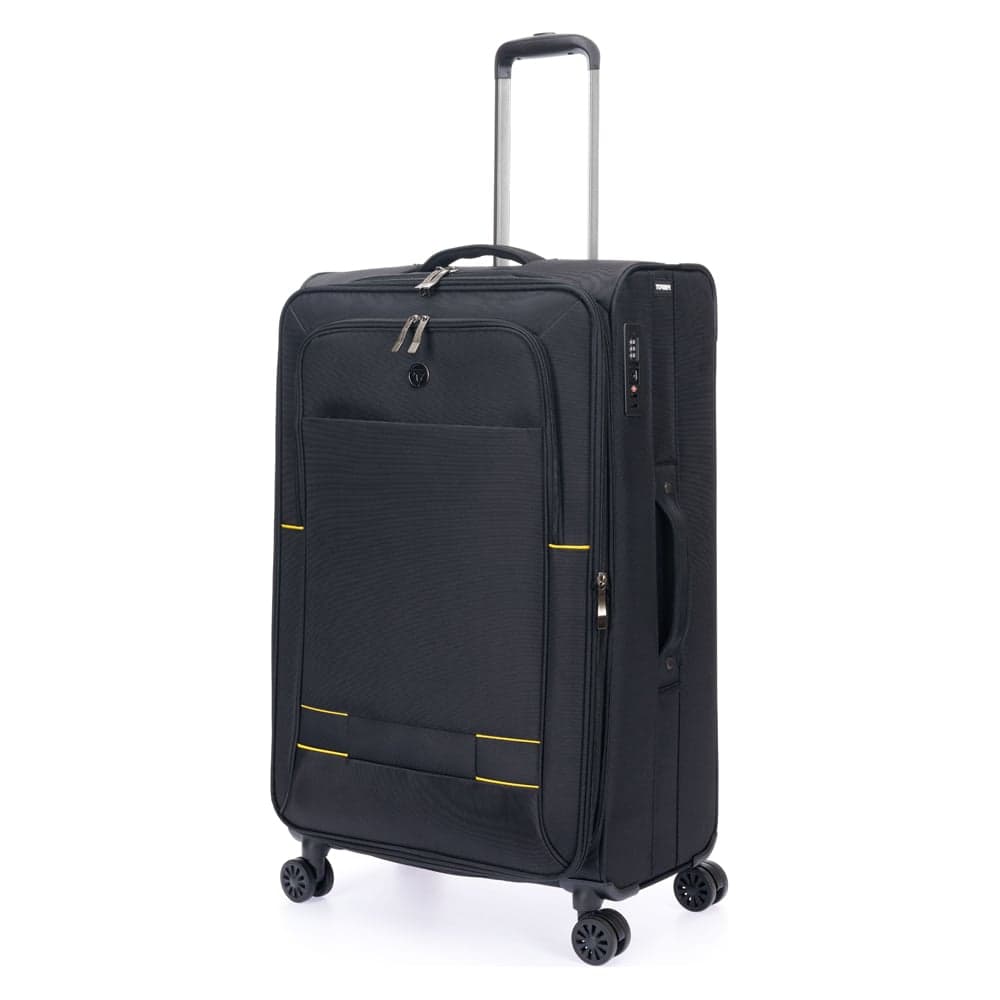 Чемодан Torber Brosno, черный, нейлон 600D, 48x30x78 см, 85 л T1901L-Black