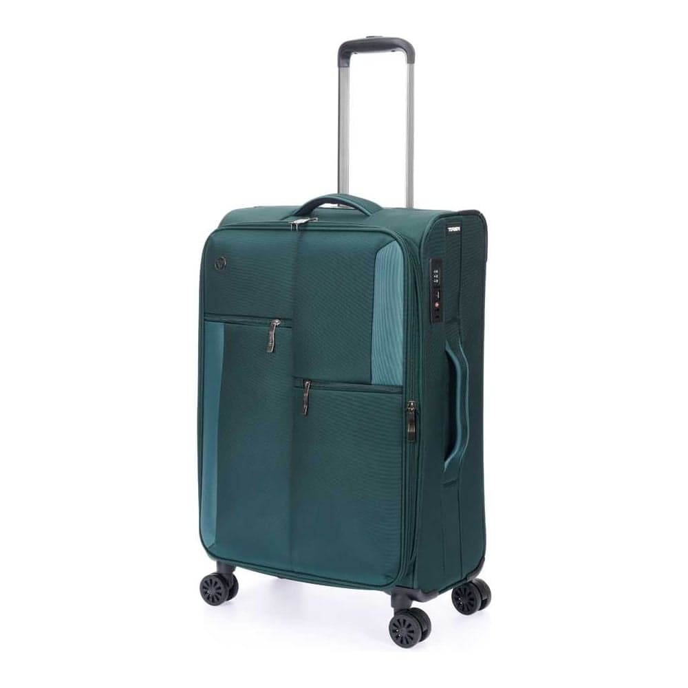 Чемодан Torber Seyd, темно-зеленый, нейлон 600D, 43.5x25x68 см, 56 л T2021M-Green