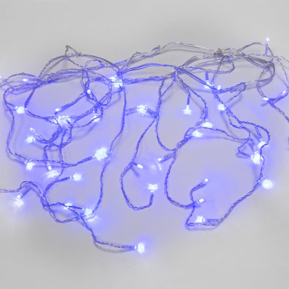 Гирлянда Neon-Night АЙСИКЛ бахрома, 1.8х0.5м, прозрачный ПВХ, 48 LED СИНИЕ IP20 255-013
