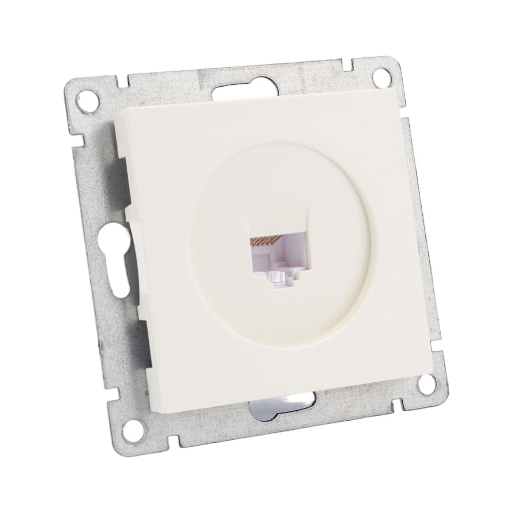 Компьютерная одноместная розетка UNIVersal серия афина, с/у, 1а, rj45, слоновая кость ivory еврослот A0051-I