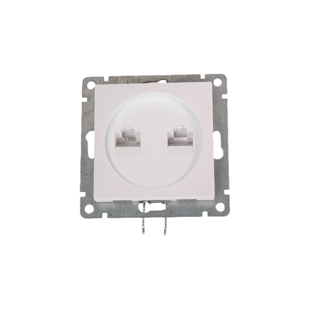 Компьютерная+телефонная розетка UNIVersal серия афина, с/у, 1а, rj45, rj12, жемчуг еврослот A0052-OBr