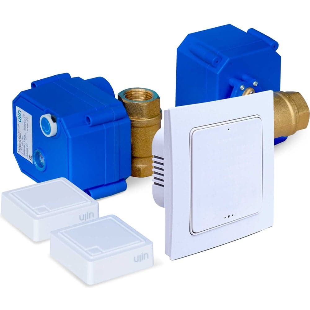 Система защиты от протечек Ujin Water Control (2 беспроводных датчика + 2 шаровых крана 1/2 ''+ контроллер) wi-fi/управление через приложение S-ALP-01