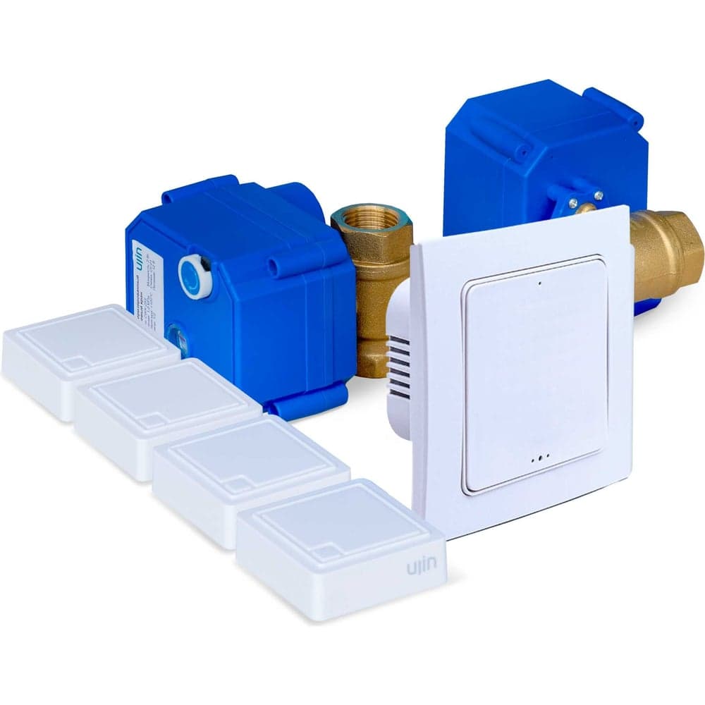 Система защиты от протечек Ujin Water Control (4 беспроводных датчика + 2 шаровых крана 1/2 ''+ контроллер) wi-fi/управление через приложение S-ALP-02