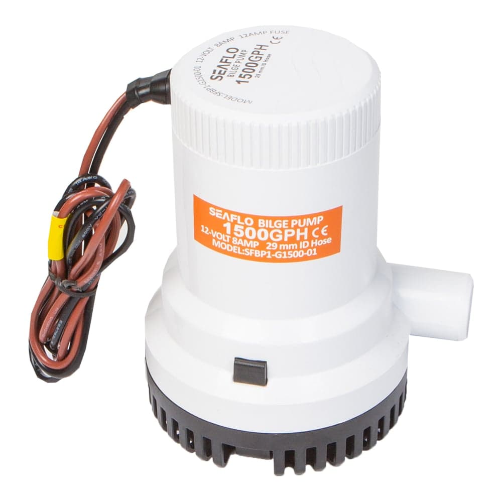 Водооткачивающая трюмная помпа SeaFlo 1500 галлон/час, патрубок 29 мм, 12V SFBP1-G1500-01