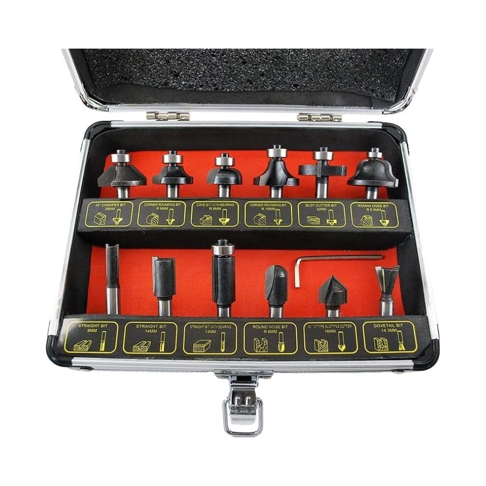 Набор фрез по дереву 12 предметов, металлическая коробка (S) TORGWIN T187509