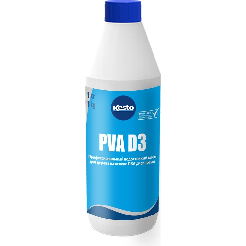 Водостойкий клей для дерева на основе пва дисперсии Kesto Pva d3, 1 кг 80638