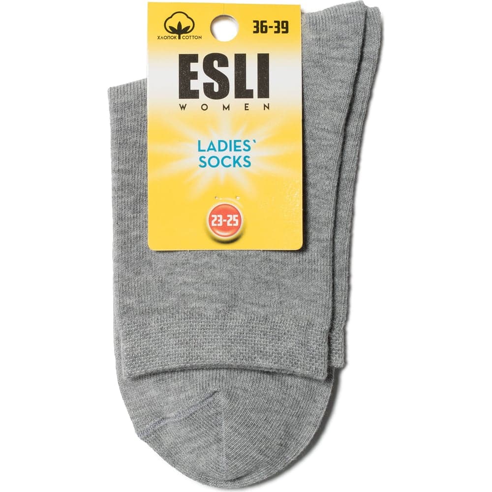 Хлопковые женские носки ESLI 19с-148спе, р. 23-25, 000 серый 1001321170030016000