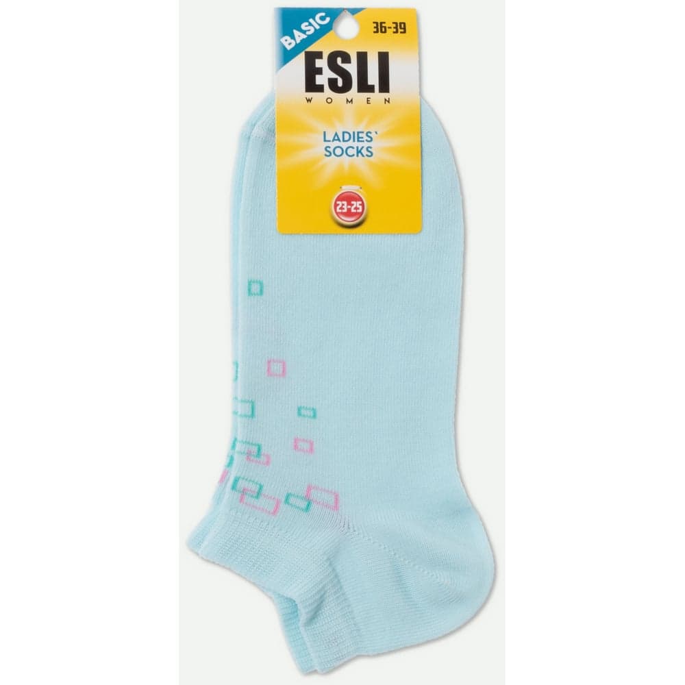 Хлопковые женские носки ESLI basic 20с-39спе, короткие, р. 23-25, 075 бледно-бирюзовый 1001322830030338075