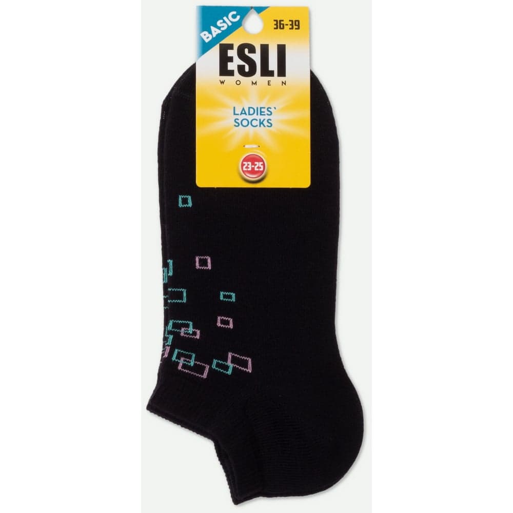 Хлопковые женские носки ESLI basic 20с-39спе, короткие, р. 23-25, 075 черный 1001322830030012075