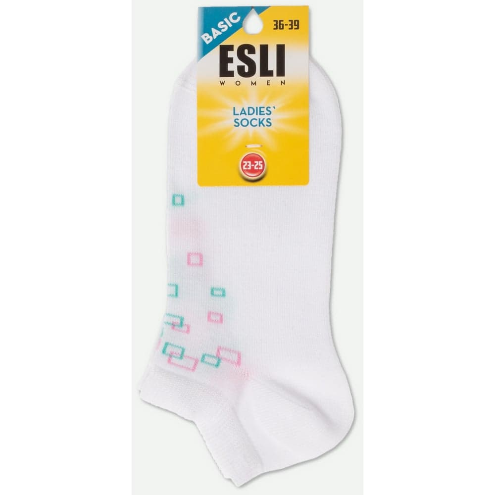 Хлопковые женские носки ESLI basic 20с-39спе, короткие, р. 23-25, 075 белый 1001322830030015075