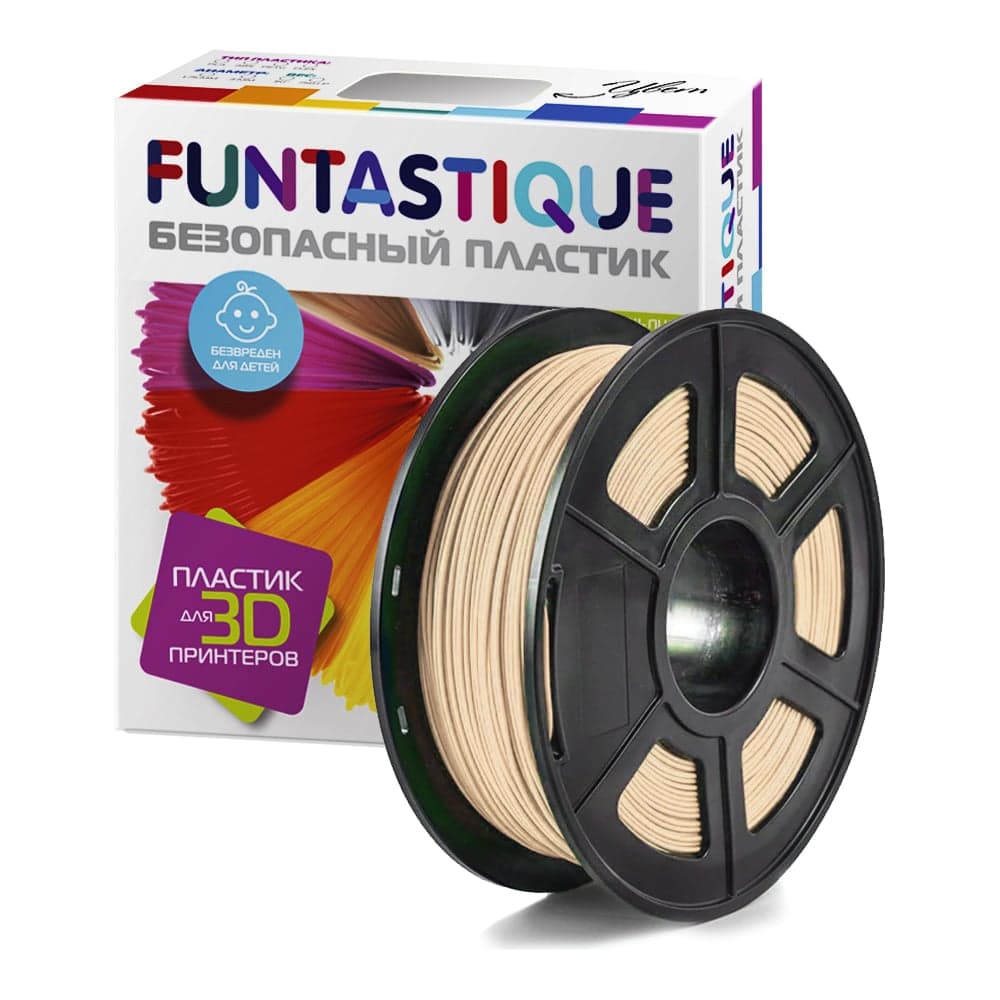 Пластик в катушке FUNTASTIQUE abs, 1.75 мм, 1 кг, бежевый ABS-1KG-BG