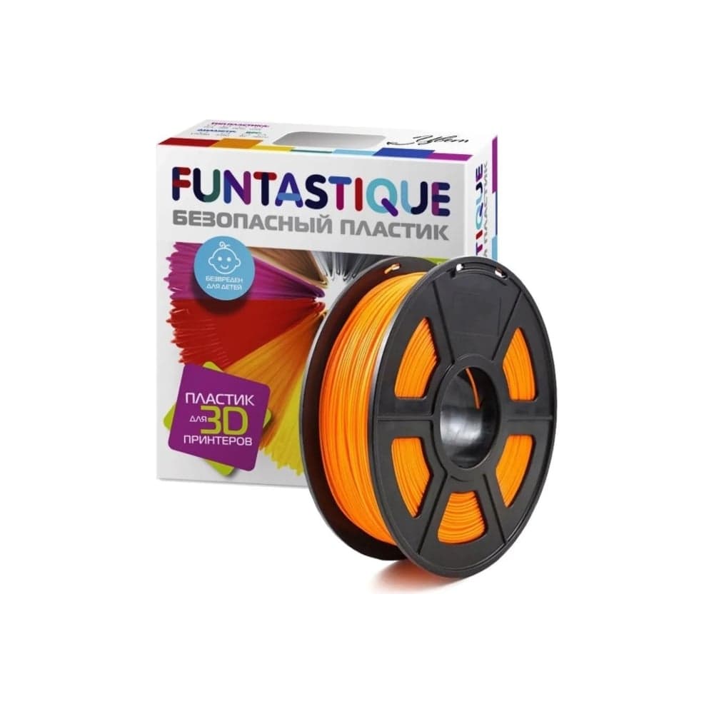 Пластик в катушке FUNTASTIQUE abs, 1.75 мм, 1 кг, оранжевый ABS-1KG-OR