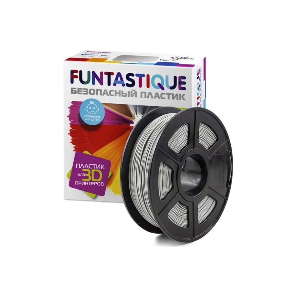Пластик в катушке FUNTASTIQUE abs, 1.75 мм, 1 кг, серый ABS-1KG-GY