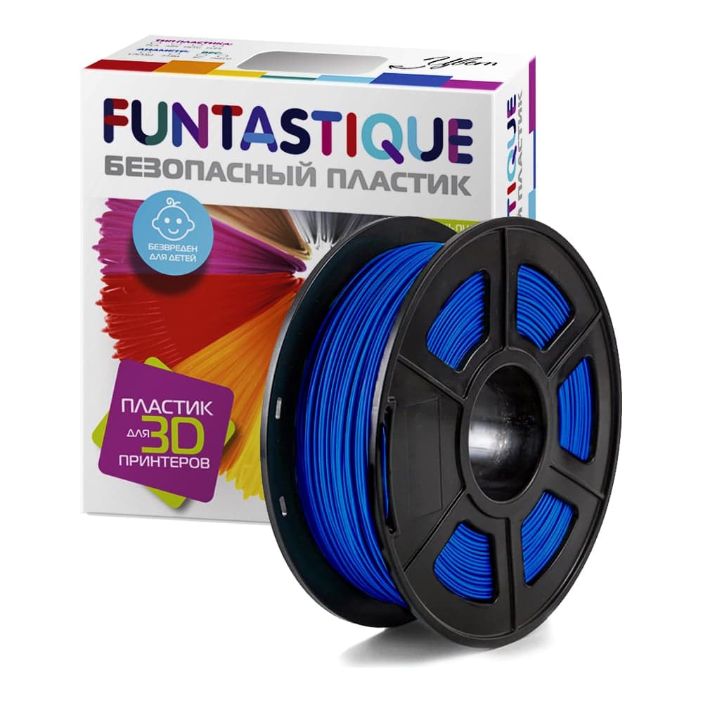 Пластик в катушке FUNTASTIQUE abs, 1.75 мм, 1 кг, синий ABS-1KG-BL