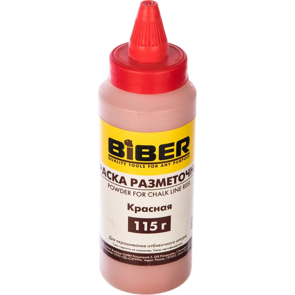 Краска (разметочная, порошковая, красная) Biber 43201 тов-048258