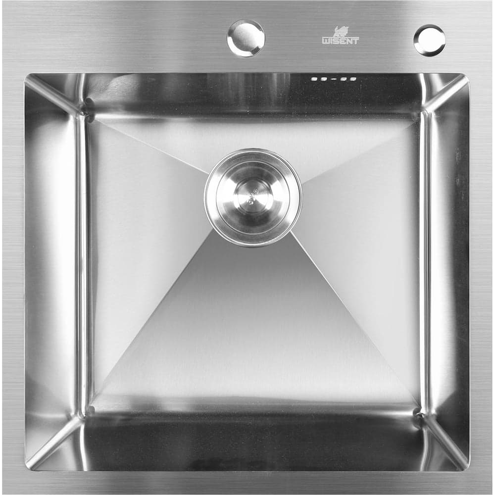 Комплект кухонная мойка из нержавеющей стали WISENT w35050-s (50x50см) с дозатором и смесителем WGS35050/W02-114/W405A/W4998-4