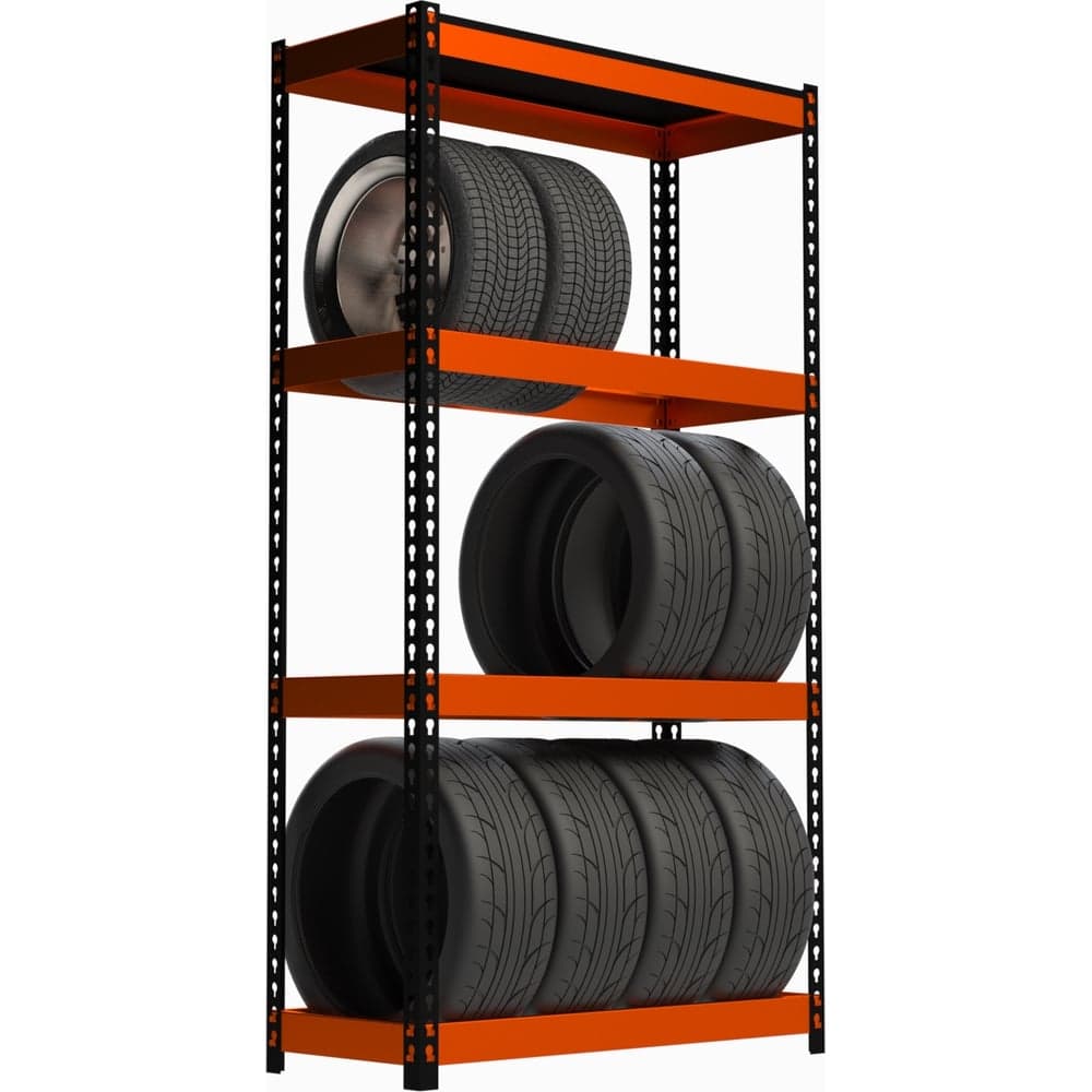 Стеллаж ООО Металекс Metalex серия TIRES 2000x1400x400 мм, одна полка, оранжево-чёрный SMTIO201440