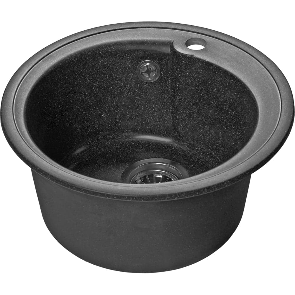 Мойка SANTREK AQUA PRO ROUND SA-R450 D=443 мм, круглая (графит-309) (+ сифон) 313555