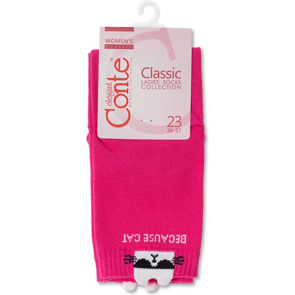 Женские хлопковые носки Conte elegan t classic 17с-183сп, р.23, 250 фуксия 1001320730020186250