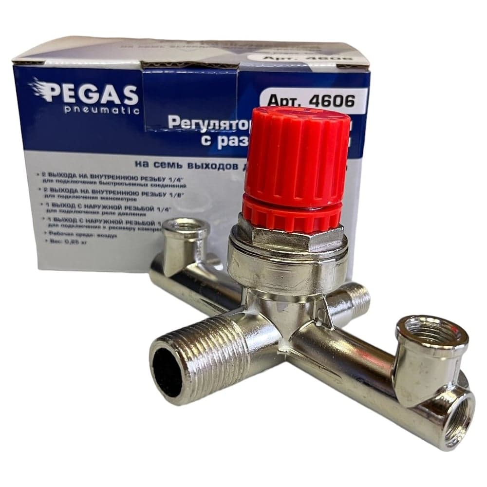 Регулятор давления с разветвителем на семь выходов Pegas pneumatic 4606