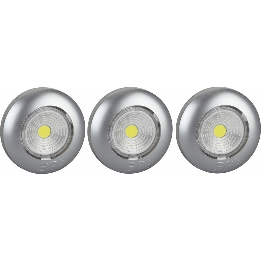 Фонарь ЭРА SB-504 NEW пушлайт Аврора COB, 3xAAA, серебристый, 3шт Б0031043