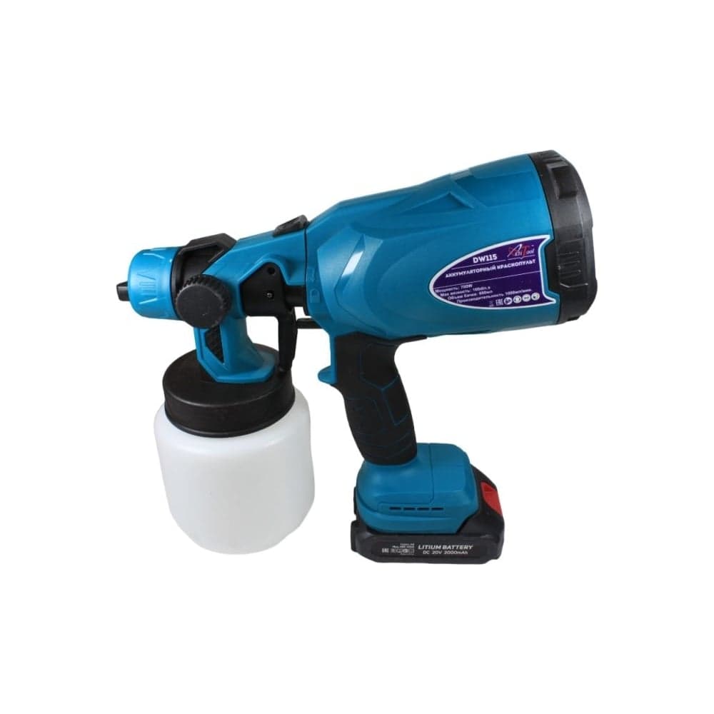 Аккумуляторный краскопульт AktiTool SG1/DW115 (20 В, 2000 мАч) 101602